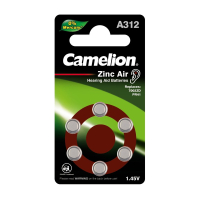 Батарейка Camelion ZA312 BL6 Mercury Free для слухового аппарата 60/600