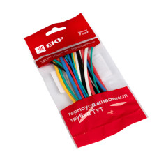 Набор ТУТ нг: 6 цветов по 5шт. (1/0,5; 1,5/0,75; 2/1; 2,5/1,25; 3/1,5) 100мм. EKF/мин.3упак