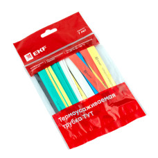 Термоусаживаемая трубка ТУТ нг 10/5 набор:7 цветов по 3шт. 100мм. EKF PROxima /мин.пар.5упак