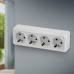 Розетка  с заземл четырехместная 4х2P+E, 16А-250В, IP20, 2-208-01 Intro ОУ, Quadro, белый 10/200