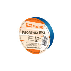 Изолента TDM ПВХ 0,13*15мм, 20м, синяя /мин.пар.5шт Изолента TDM ПВХ 0,13*15мм, 20м, синяя /мин.пар.5шт