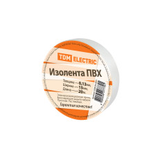Изолента TDM ПВХ 0,13*15мм, 20м, белая,/мин.пар.5шт