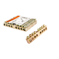 Шина "N" нулевая TDM 6х9мм 8/1 (8групп/крепеж по центру) 10/400