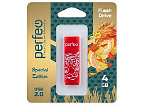 Perfeo USB флэш-диск 4GB C04 Red Tiger 10/100