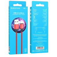 Кабель BX87 MicroUSB - USB 2,4А красный, 1 метр BOROFONE 5/1000