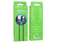 Кабель BX87 Lightning-USB 2,4А черный, 1 метр BOROFONE 3/1000