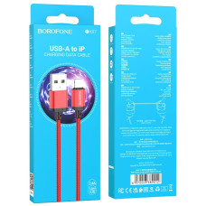 Кабель BX87 Lightning-USB 2,4А красный, 1 метр BOROFONE /мин.пар.5шт Кабель BX87 Lightning-USB 2,4А красный, 1 метр BOROFONE /мин.пар.5шт
