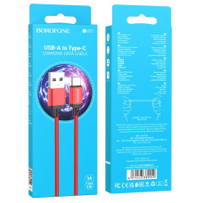 Кабель BX87 Type-C - USB 3,4А, красный, 1 метр BOROFONE /мин.пар.5шт