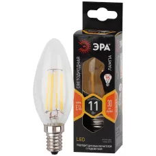 ЭРА Лампа светодиодная F-LED B35-11W-827-E14 Е14 / Е14 11Вт филамент свеча теплый белый свет