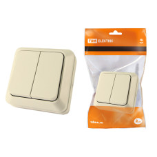 Выключатель TDM открытой установки, 2-кл. IP20 10А, сл. кость "Ладога" /мин.пар.5шт