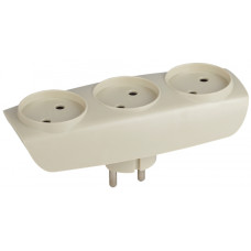 Тройник ЭРА SP-3-I  3гн, без заземл (сл. кость)