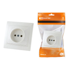 Розетка TDM 2П 10А 250В, белая "Таймыр" /мин.пар.2шт Розетка TDM 2П 10А 250В, белая "Таймыр" /мин.пар.2шт