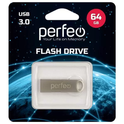Perfeo USB 3.0 флэш-диск 64GB M08 Metal Series