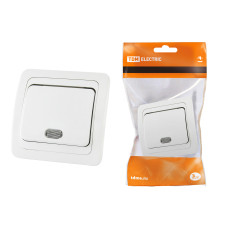 Выключатель TDM 1-кл., с подсветкой 10А, белый "Валдай" /мин.пар.5шт