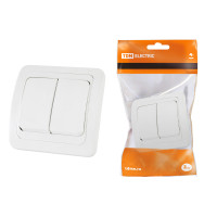 Выключатель TDM 2-кл. 10А, белый "Валдай" /мин.пар.5шт