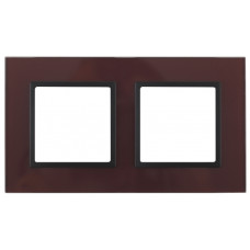 Рамка на 2 поста, стекло, Эра Elegance, 14-5102-25 ЭРА бордо+антр 5/50 ЦЕНА ▼