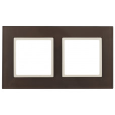 Рамка на 2 поста, стекло, Эра Elegance, 14-5102-31 ЭРА мокко+сл.к 5/50 ЦЕНА ▼