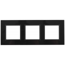 Рамка на 3 поста, стекло, Эра Elegance, 14-5103-05 ЭРА чёрный+антр 5/50 ЦЕНА▼