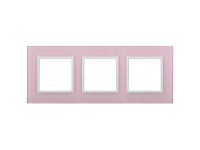14-5103-30 ЭРА Рамка на 3 поста, стекло, Эра Elegance, розовый+бел 5/50