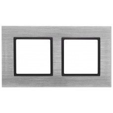 Рамка на 2 поста, металл, Эра Elegance, 14-5202-41 ЭРА сталь+антр 5/50 ЦЕНА ▼