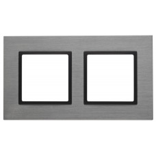Рамка на 2 поста, металл, Эра Elegance, 14-5202-42 ЭРА титан+антр 5/50 ЦЕНА▼