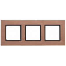 Рамка на 3 поста, металл, Эра Elegance, 14-5203-14 ЭРА медь+антр 5/50 ЦЕНА ▼