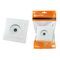 Розетка TDM телевизионная простая (0-2400МГц, "мама"), белая "Таймыр" 10/200 Розетка TDM телевизионная простая (0-2400МГц, "мама"), белая "Таймыр" 10/200