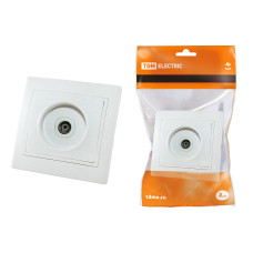 Розетка TDM телевизионная простая (0-2400МГц, "мама"), белая "Таймыр" 10/200 Розетка TDM телевизионная простая (0-2400МГц, "мама"), белая "Таймыр" 10/200