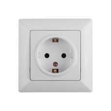 Розетка 2P+E Schuko со шторками, 16А-250В, 4-206-01 Intro СУ, Solo, белый0 /мин.пар.2шт Розетка 2P+E Schuko со шторками, 16А-250В, 4-206-01 Intro СУ, Solo, белый0 /мин.пар.2шт