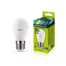 Ergolux Лампа светодиодная LED G45 11Вт Е27 925 Lm 6500К 10/100