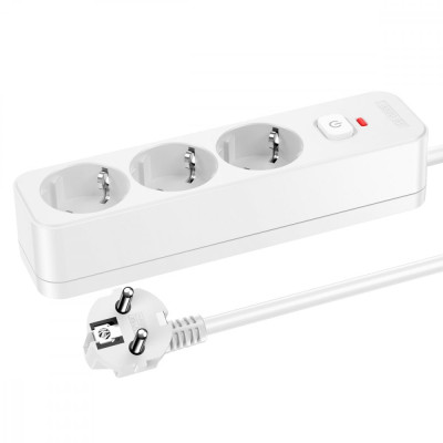 Cетевой фильтр Perfeo "REAL HOME" 2,0м, 3 розетки, 16А, 3500 Вт, тройная защита, белый /30
