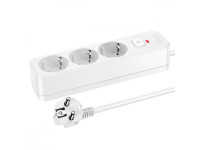 Cетевой фильтр Perfeo "REAL HOME" 3,0м, 3 розетки, 16А, 3500 Вт, тройная защита, белый /30
