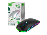 Perfeo мышь беспр. "LUX", 4 кн, подкл 2.4G+BT, аккум 500mAh, type-C, подсв, бесшумн, 1600DPI, чёрный