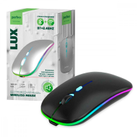 Perfeo мышь беспр. "LUX", 4 кн, подкл 2.4G+BT, аккум 500mAh, type-C, подсв, бесшумн, 1600DPI, чёрный