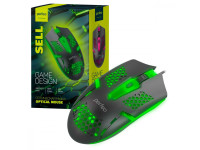 Perfeo мышь беспров.оптич."SELL", 6 кн, USB, GAME DESIGN, 7 цв. подсветка, каб.1,8м, 800-2400 DPI