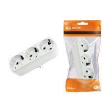 Блок на 3 гнезда 2П+3 плоский 16А 250В TDM 10/50 Блок на 3 гнезда 2П+3 плоский 16А 250В TDM 10/50