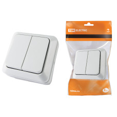 Выключатель TDM 2-кл. открытой установки IP20 10A, белый "Ладога" /мин.пар.5шт Выключатель TDM 2-кл. открытой установки IP20 10A, белый "Ладога" /мин.пар.5шт