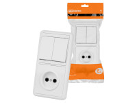 Блок комбинированный БКВР 2-х кл. выкл + розетка TDM