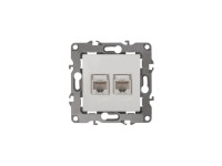 Розетка информационная двойная 2XRJ45, Эра12, 12-3108-02 ЭРА слоновая кость Розетка информационная двойная 2XRJ45, Эра12, 12-3108-02 ЭРА слоновая кость