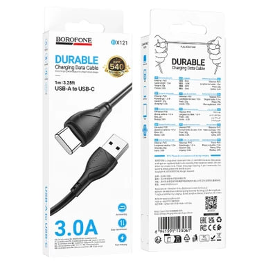 Кабель BX121 Type-C - USB черный BOROFONE
