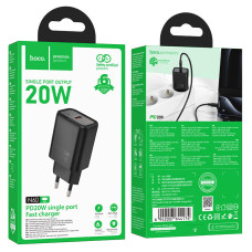 Зарядное устройство N60 один порт PD20W черный hoco Зарядное устройство N60 один порт PD20W черный hoco