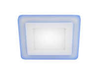 ЭРА Светильник светодиодный квадратный с синей подсветкой LED4-6 6W 220V 4000K BLUE