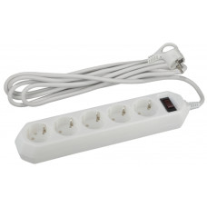 Сетевой фильтр ЭРА USF-5es-3m-W (белый) 5гн, 3м, 3х0.75мм2, с заземл., с выкл., 