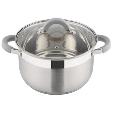 Кастрюля Felicita, объем 5,1 л, из нерж ст с крышкой из жаропрочного стекла, размер 22*13,5 см 1/6