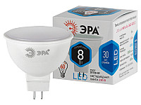 ЭРА Лампа светодиодная STD LED MR16/840/GU5.3 (8Вт 220в) софит нейтр. белый свет 10/100