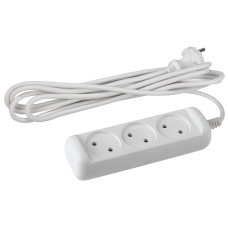 Удлинитель ЭРА Россия UX(6)-3-3m без заземл., 2x0,75мм2, 3гн, 3м, ПВС, 6А /20