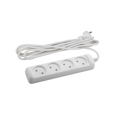 Удлинитель ЭРА Россия UX(6)-4-5m без заземл., 2x0,75мм2, 4гн, 5м, ПВС, 6А /20