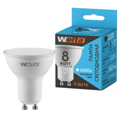 WOLTA Лампа светодиодная LX LED8-PAR16-6500K-GU10 1/50