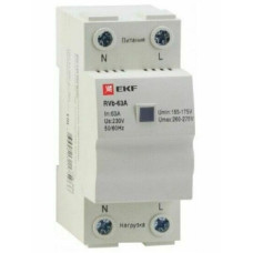 Реле напряжения EKF Basic 63А, сквозное подключение Реле напряжения EKF Basic 63А, сквозное подключение