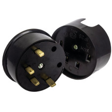 Разъем EKF PROxima РШ-ВШ 32А 380В 3P+PE ОУ, карболитовый, черный 1/6